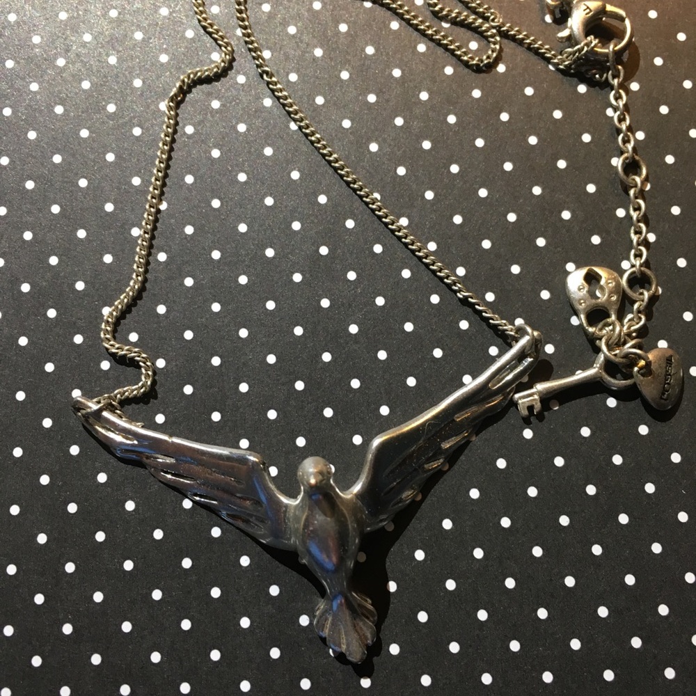 Fossil dove necklace